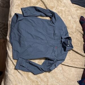 Fjallraven treking hiking long sleeve men’s small g 1000 blue shirt
